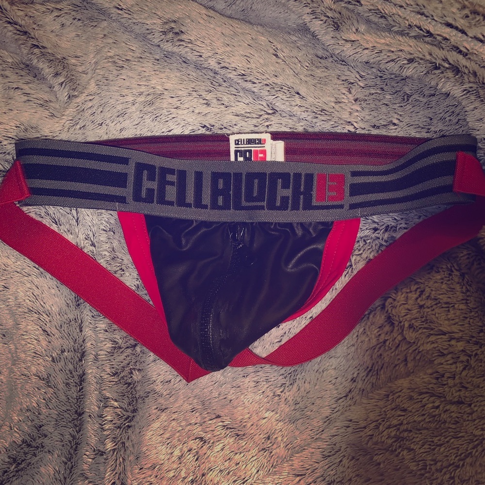 cellblock13 jockstrap leather n red
